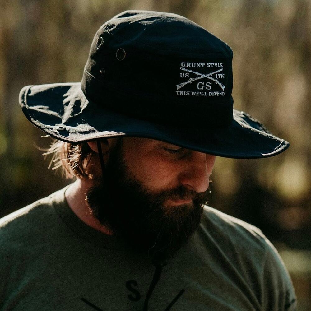 Grunt Style Black Unisex Patriotic 'This We'll Defend' Rifle Logo Boonie Hat OS